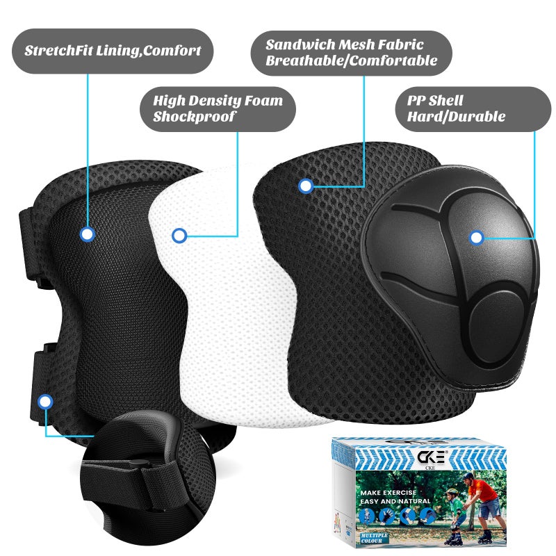 CKE Knee Pads for Kids Knee Pads and Elbow Pads Toddler Protective Gear Set Kids Elbow Pads and Knee Pads for Girls Boys with Wrist Guards 3 in 1 for Skating Cycling Bike Rollerblading Scooter - Image 2